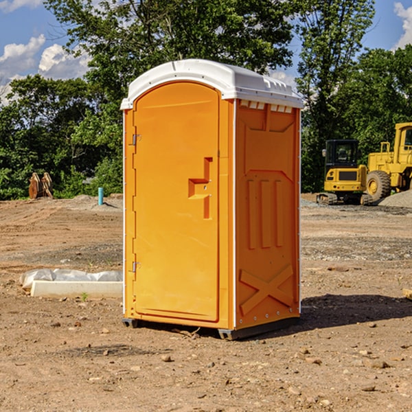 how often are the porta potties cleaned and serviced during a rental period in Harrells